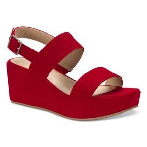 Style & Co. Women's Ardenn Double-Strap Wedge Sandals New Red Size 7.5